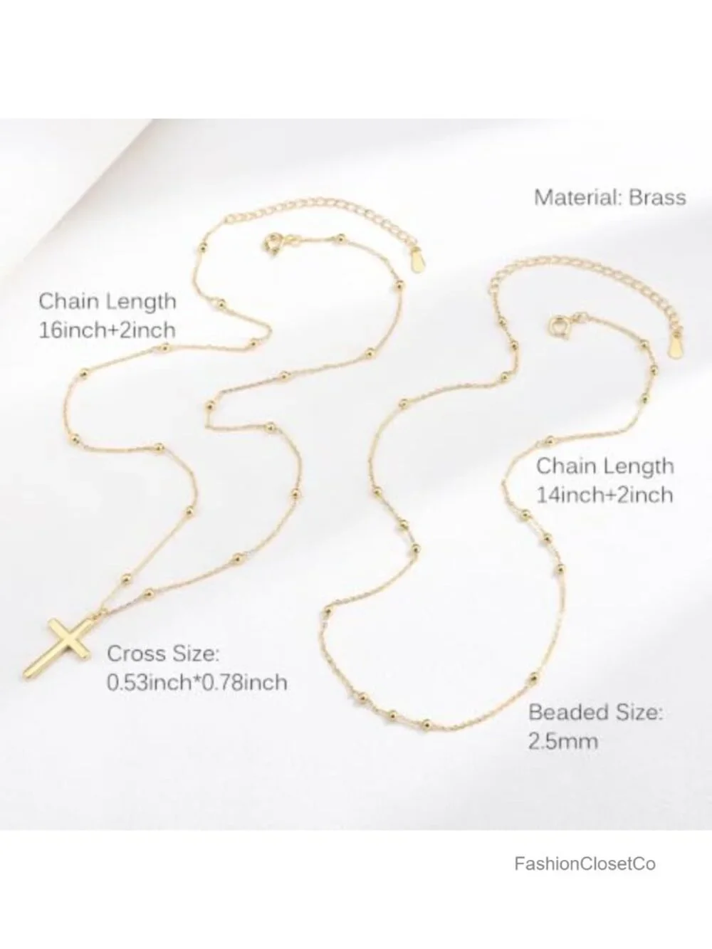 14k Gold Plated Layered Cross Pendant Necklace Set with Inspirational Card